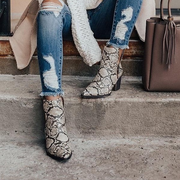 Snakeskin Booties - Picture 2 of 12